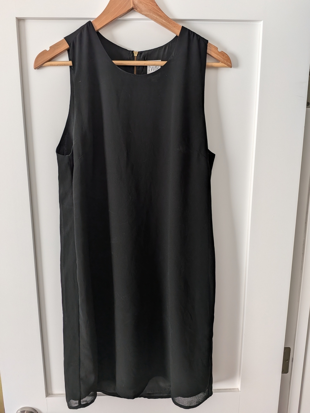 twik Black Sleeveless Mini Shift Dress